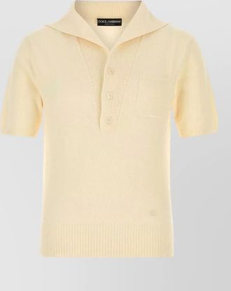 Dolce & Gabbana cotton blend polo shirt ribbed hem cuffs