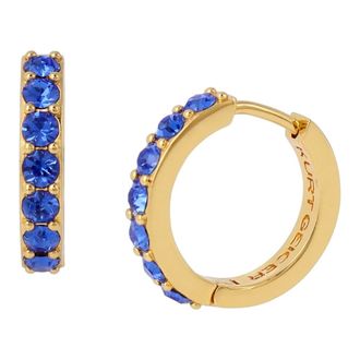 Kurt Geiger Orecchini a cerchio Huggie con cristalli - - Accessories - Donna - Blu - ONE SIZE