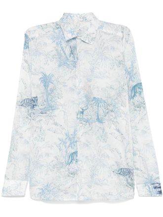 Etro floral-print shirt - men - Cotton - 41 - White