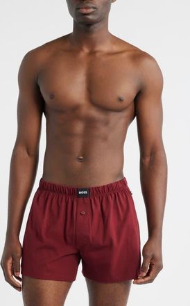 BOSS Assorted 2-Pack Knit Cotton Boxers in Burgundy at Nordstrom, Size X-Large