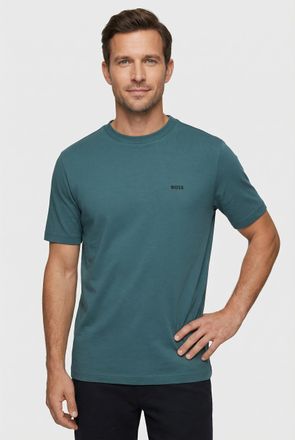 Boss Green by Hugo Boss Rundhalsshirt BOSS GREEN Tee, Herren, Gr. 4XL, open gr&uuml;n356, Single Jersey, Obermaterial: 95% Baumwolle, 5% Elasthan, regular fit h&uuml;ftlang, Rundhals, 