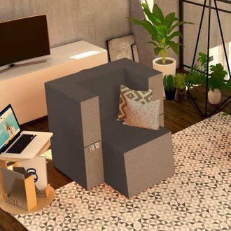 Baldiflex Poltrona Morbida Convertibile in Pouf color Seppia Praticha - Baldiflex