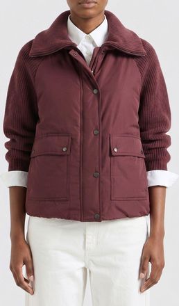 Brunello Cucinelli Cardigan imbottito in maglia di lana con tasche a toppa