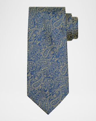 Charvet Mens Multi-Paisley Silk Tie