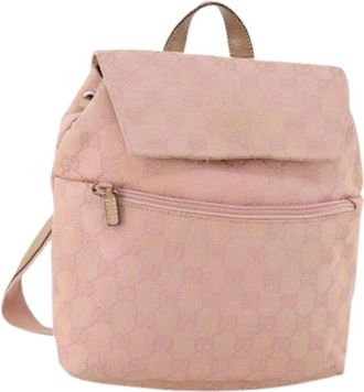 Gucci Pre-owned Backpacks, female, Pink, Size: ONE SIZE Pre-owned Vintage Canvas Backpack