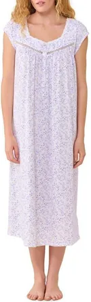 Eileen West Floral Cotton Lawn Long Nightgown in White/floral at Nordstrom, Size X-Small