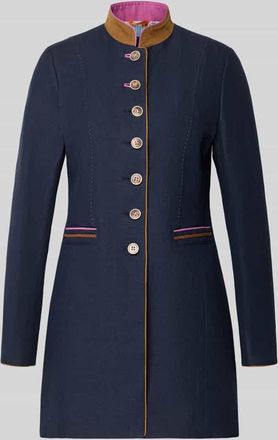 White Label Regular Fit Mantel aus Viskose-Mix mit Stehkragen in Marine, Gr&ouml;&szlig;e 34