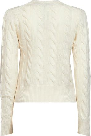 Polo Ralph Lauren Womens Cable Knit Cardigan Cream Wool And Cashmere Ivory Cardigans Sweater