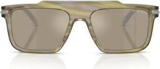 Michael Kors Boston 57mm Square Sunglasses in Olive Horn /Olive Mono at Nordstrom