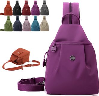 Generic 3 in 1 Anti-Theft Travel Tote Bag, Womens Mini Backpack Waterproof 2-Way Commuter Bag Stylish Oxford Cloth Crossbody Bags (Purple)