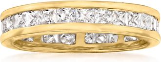 Ross-Simons CZ Eternity Band in 18kt Yellow Gold Over Sterling Silver