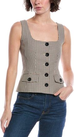 Toccin Georgia Linen-Blend Button Top