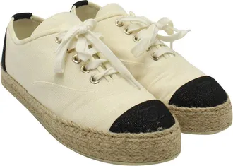 Chanel Womens Canvas Riviera Espadrille Sneaker (Authentic Pre-Loved)