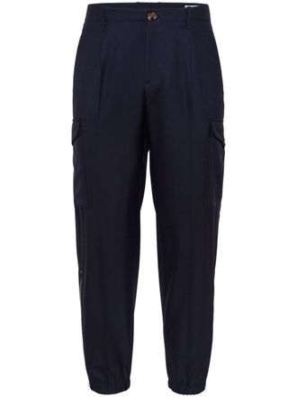 Brunello Cucinelli Cropped cargo broek - Blauw