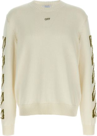 Off-white Beige Cotton Mens Cardigan