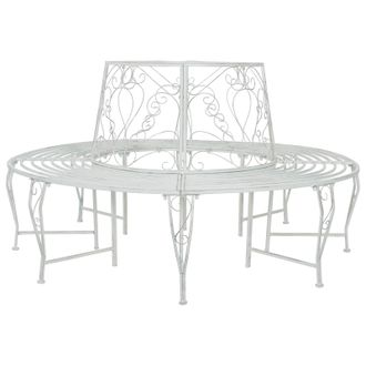 vidaXL Banco De &Aacute;rbol 8-n&uacute;mero De Plazas &Oslash; 160 X 89 Cm Acero Vidaxl