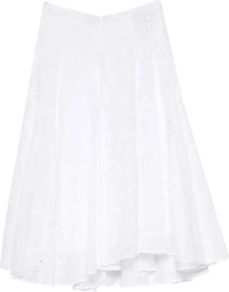 Tory Burch Tory Burch Broderie Anglaise midi-rok met trekkoord in de taille