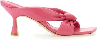 Stuart Weitzman Playa 75 Knot Sandal - Dames - Muiltjes - Roze - 37 1/2 EU - Leer - Schoenen