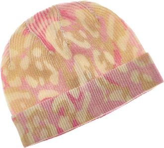 Brodie Abstract Print Leopard Cashmere Beanie