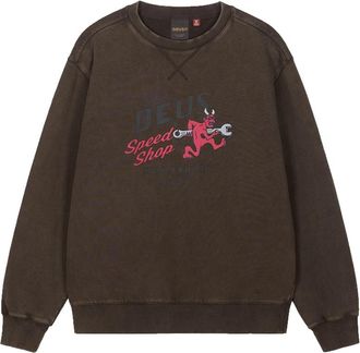 Deus Dogleg Crew Sweatshirt - Heren - Sweatshirts - Bruin - XL - Katoen - Hoodies & sweatvesten