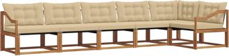 vidaXL Conjunto De Sof&aacute;s De Exterior 6 Uds. Natural Y Beige Vidaxl