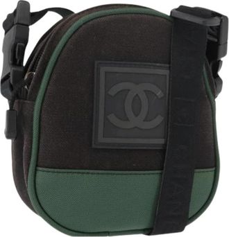 Chanel Pre-owned Vintage Canvas Crossbody Tas - Dames - Vintage Schoudertas - Zwart - ONE Size - Vintage