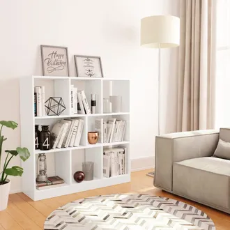 vidaXL Libreria Bianca 97,5x29,5x100 Cm In Legno Multistrato - Vidaxl