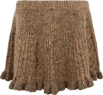 Red Valentino Uitlopende Korte Rok - Dames - Korte rokken - Bruin - S - Rokken