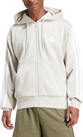 adidas Essential 3-Stripes Fleece Hoodie in Wonder Alumina/White at Nordstrom Rack, Size Xx-Large