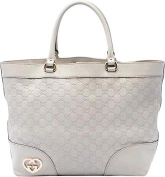 Gucci Pre-owned Tote Bag - Dames - Vintage Shopper - Wit - ONE Size - Leer - Vintage