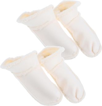 Generic SECFOU 2 Pairs Detachable Plush Winter Clog Shoe Liners, Thickened Warm Sandal Inner Covers for Size 39-40, Soft Fleece Footwear Inserts Suitable for 