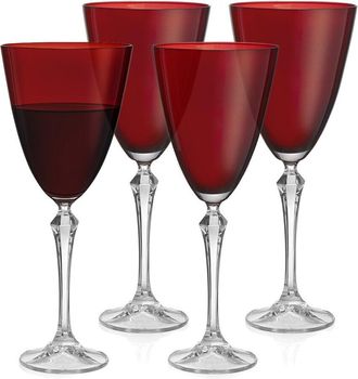 Barski Set of 4 Vivid 9oz Wine Glasses