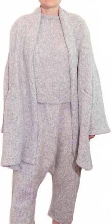 Atelier Delphine Alpaca Haori Coat In Watery Sky