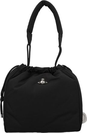 Vivienne Westwood Black Padded Handle Soft Polyester Shoulder Bag