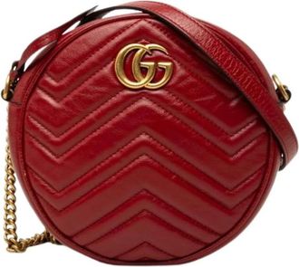 Gucci Pre-owned Quilted Crossbody Bag - Dames - Vintage Schoudertas - Rood - ONE Size - Leer - Vintage
