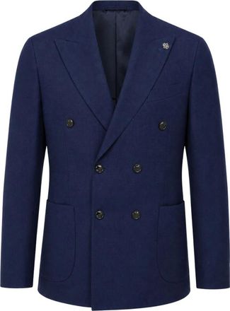 Daniele Alessandrini Giacca Doppio Petto - Heren - Blazers - Blauw - XL - Jassen
