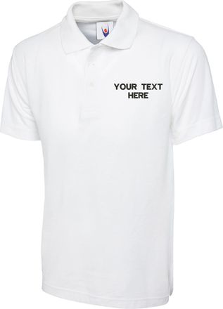 Generic Pilot Olympic Left Chest Text Polo Shirt, Workwear Industrial Office Unisex Adults Top (White, L, l)