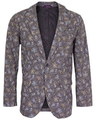Lords of Harlech Hadrian Stretch Cotton Blazer in Madrid Paisley Smoke at Nordstrom, Size 40