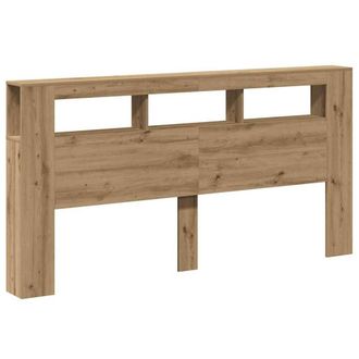 Berkfield Home LED Headboard Artisan Oak 200x18.5x103.5 cm Engineered Wood in Brown