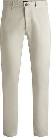 HUGO BOSS Mens Slim Solid Patterned Straight Chinos in Beige - Size 32W/32L