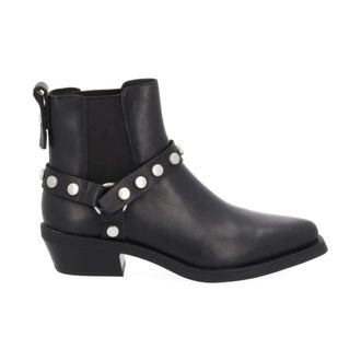 Ash Ash, Schoenen, Dames, Zwart, 36 EU, Leer, Logan Studded Enkellaarzen