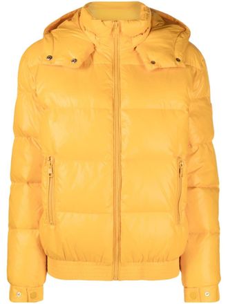 Twin-Set logo-plaque hooded puffer jacket - Yellow