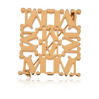 Max Mara Accessoires, Dames, Geel, ONE Size, Logo Broche