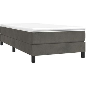 vidaXL Cama Box Spring Con Colch&oacute;n Terciopelo Gris Oscuro 80x200 Cm Vidaxl