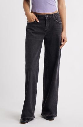BP. Low Rise Baggy Wide Leg Jeans in Washed Black at Nordstrom, Size 31