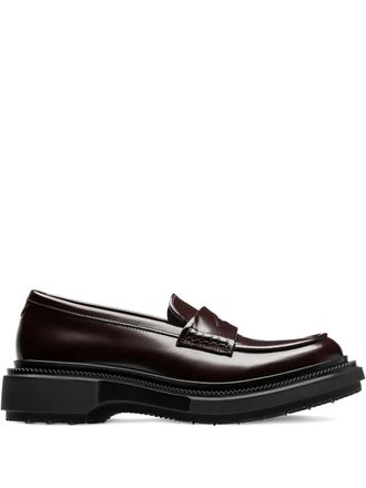 Adieu Paris leather loafers - men - Patent Leather/Leather/Fabric/Rubber - 40 - Brown