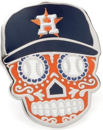 Cufflinks Inc. Houston Astros Sugar Skull Lapel Pin in Orange at Nordstrom