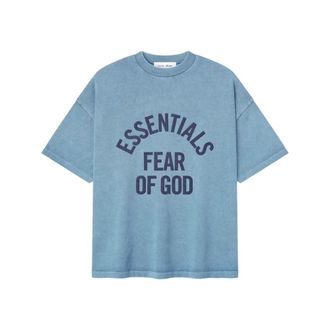 Fear of God T-Shirts, male, Blue, Size: 3XL Campus 90s Short Sleeve Tee
