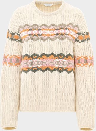 Malo Freya Fair Isle Cashmere Crewneck Sweater