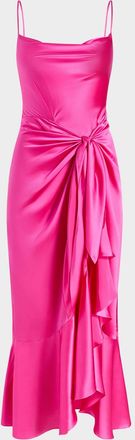 Cinq &agrave; Sept Vivienda Silk Tie-Waist Midi Dress